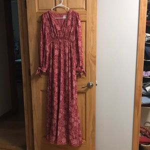Gal Meets Glam maxi dress rose Long sleeves sm